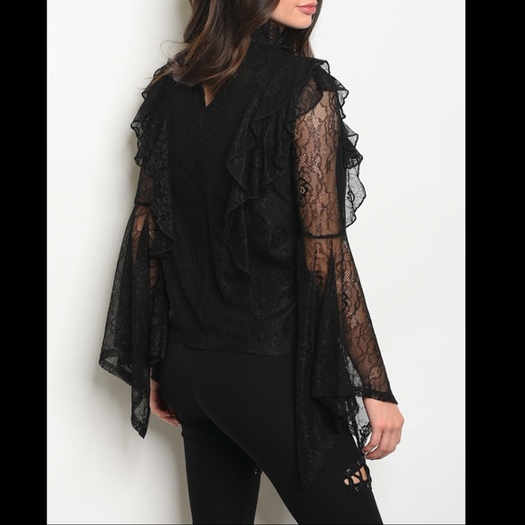 Black Lace Victorian Blouse - Picture 2 of 3